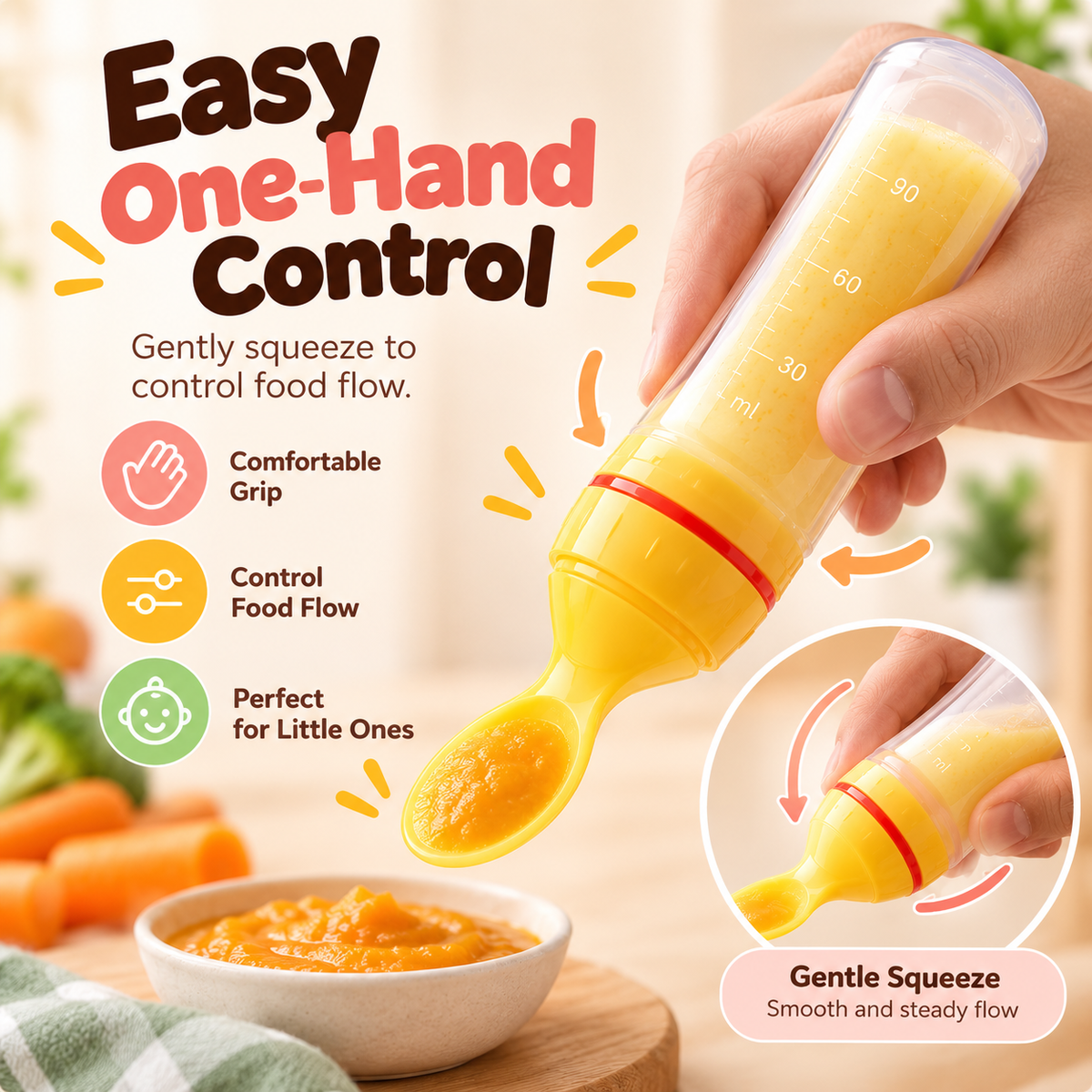 GiggleGob™ Baby Food Squeeze Spoon