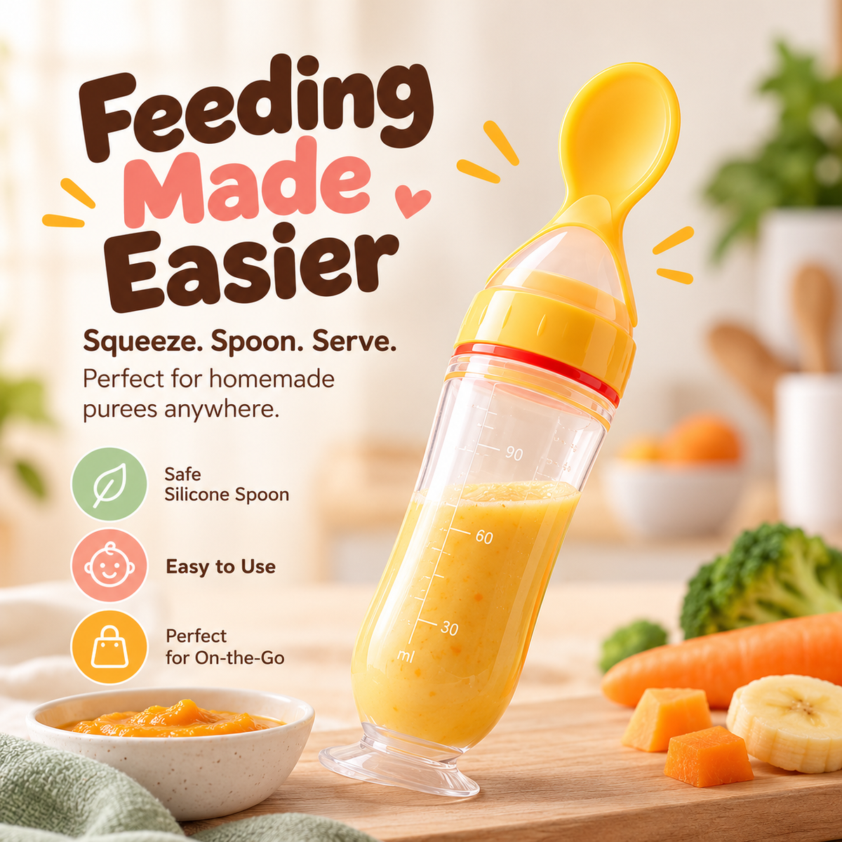 GiggleGob™ Baby Food Squeeze Spoon