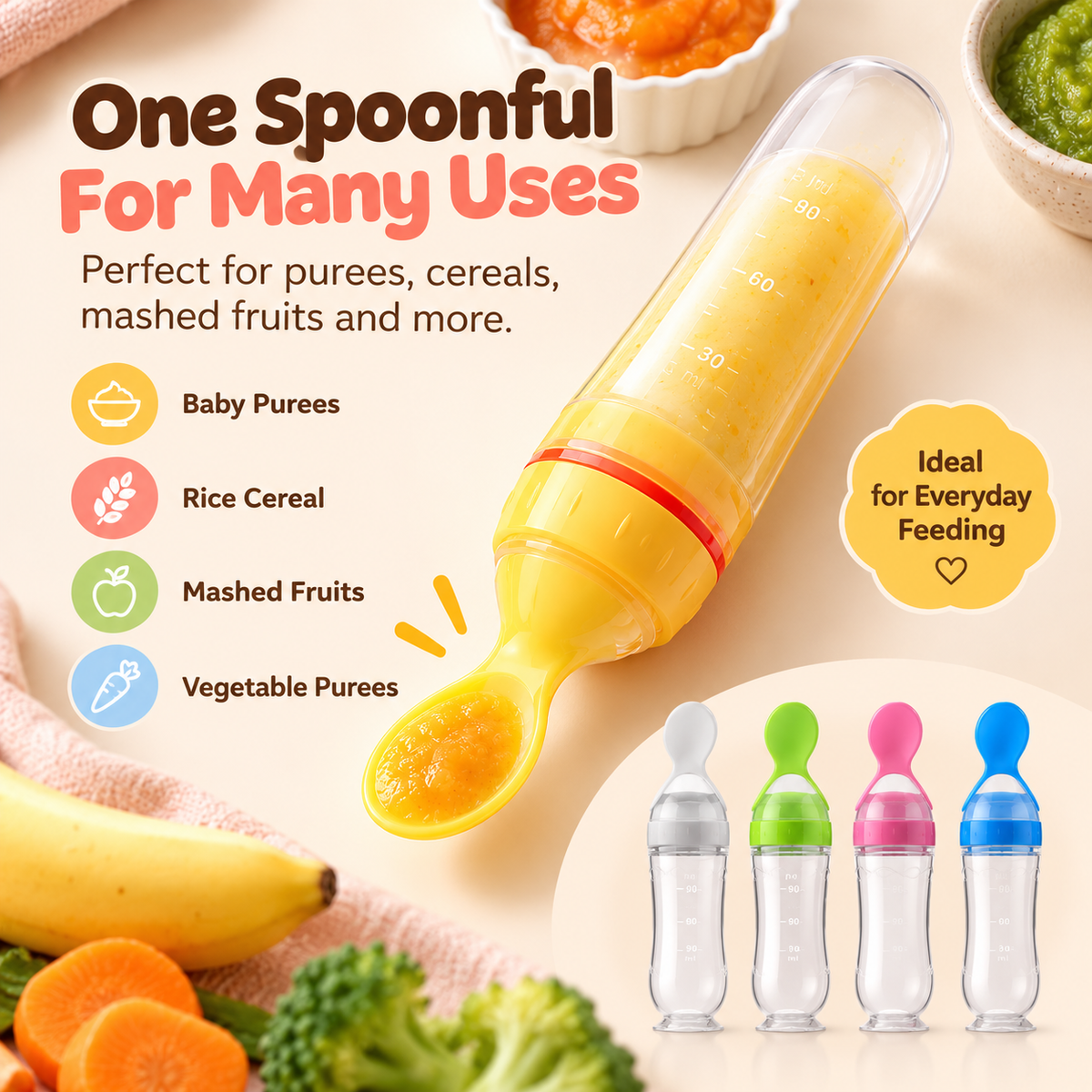 GiggleGob™ Baby Food Squeeze Spoon